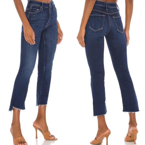 MOTHER Denim - Mother The Insider Crop Step Fray Home Movies Blue Denim Size 25 NWT
